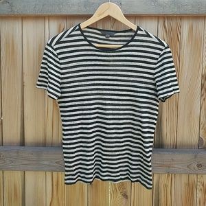 John Varvatos Black and White Striped Shirt
